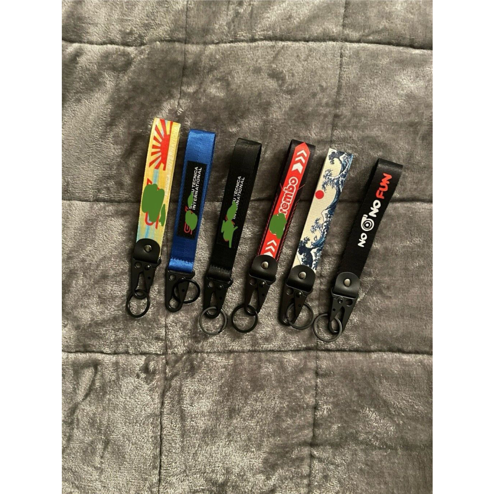 Rally Cross Inspired Jdm Technica Brembo Katsushika Hokusai Lanyard Keychain